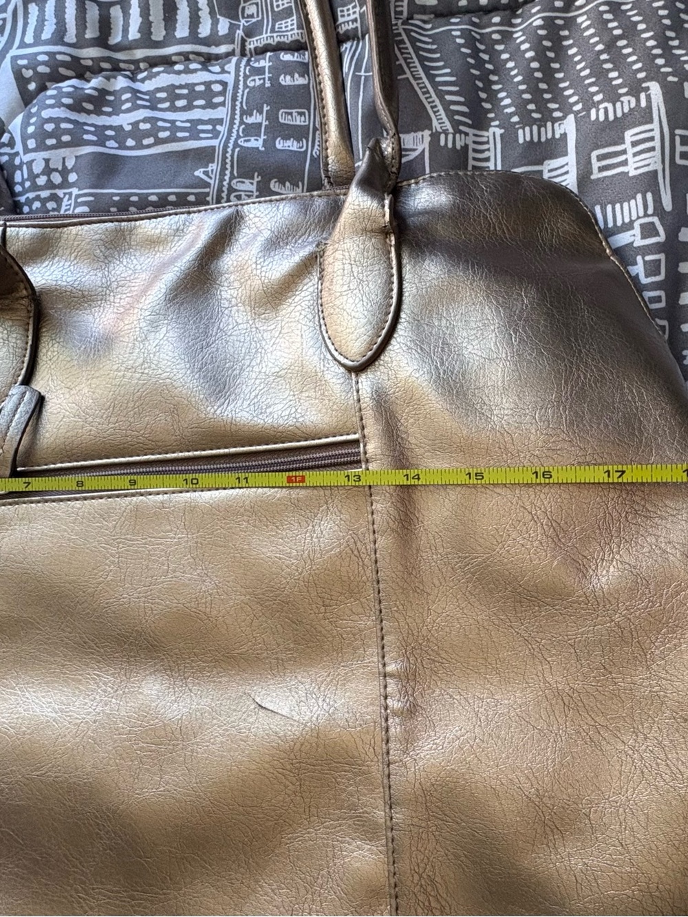 Bueno Vintage Gold Shoulder Tote Bag – Faux Leather Boho Satchel - Picture 12 of 12